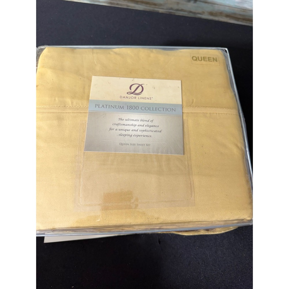 Danjor Linens Sheet Set Queen Gold Platinum 1800 Collection 4 Piece Microfiber